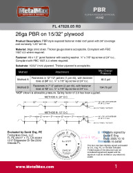 PR Instl Docs FL47828 R0 II 26ga PBR on plywood HVHZ