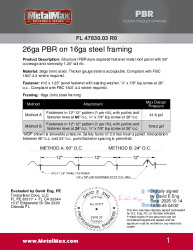 PR INSTL DOCS FL47830 R0 II 26GA PBR ON 16GA STEEL