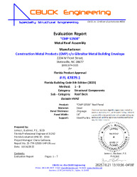PR TECH DOCS FL47879 R0 AE 1 S2500 24GA STEELPURLINS EVALREPORT