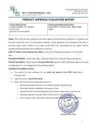PR INSTL DOCS FL48014 R0 II EVALUATION REPORT LINDNER