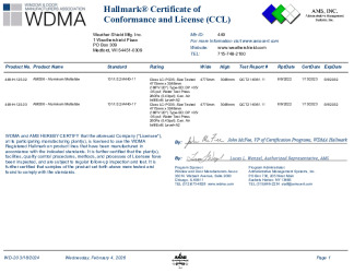 PR CERTIFICATE FL48021 R0 C CAC AMS06 - ALUMINUM MULTISLID 449-H-125.02.03