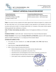 PR Instl Docs FL48028 R0 II Evaluation Report KA4016 casement