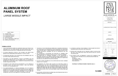 PR INSTL DOCS FL48088 R0 II ALOYD-ALUM ROOF PANEL-JA-1550-25-SS