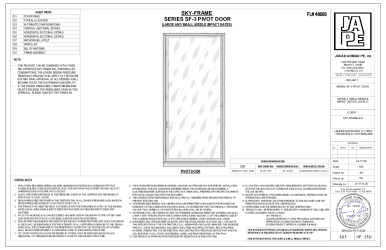 PR INSTL DOCS FL48093 R0 II SF-3 PIVOT DOOR-JA-1712-25-SS