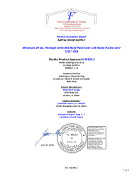 PR Instl Docs FL48258 R0 II 29 Ga. Heritage Series Rib over 1x4 wood purlins over OSB