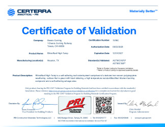 PR CERTIFICATE FL48455 R0 C CAC CERTIFICATE - RHINOROOF HIGH-TEMP
