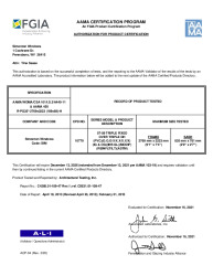 PR CERTIFICATE FL5167 R47 C CAC 07-09 DH TRIPLE WTRANSOM (10779) 109X88 PG35