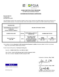 PR CERTIFICATE FL5167 R49 C CAC 07-09 DH TRIPLE WTRANSOM (10779)