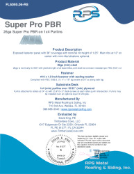 PR TECH DOCS FL6095 R8 AE 26GA SUPERPRO PBR 1X4
