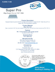PR TECH DOCS FL6095 R8 AE 29GA SUPERPRO 7-16OSB 9-9