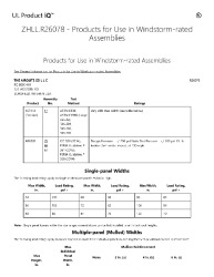 PR CERTIFICATE FL7708 R11 C CAC LOAD AND SIZE TABLES R26078