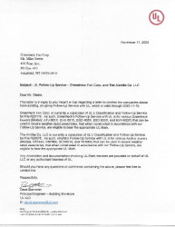 PR CERTIFICATE FL7708 R11 C CAC UL QUALITY ASSURANCE CONTRACT 11-15-2023