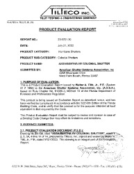 PR TECH DOCS FL8200 R11 AE PRODUCT EVALUATION REPORT DRAWING 23-134
