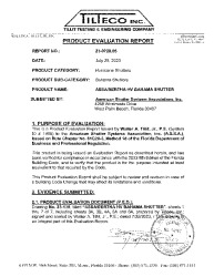 PR TECH DOCS FL8523 R10 AE PRODUCT EVALUATION REPORT DRAWING 23-139