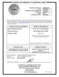PR CERTIFICATE FL8617 R11 C CAC FL 8617 SFA 3046 NI008040-R8