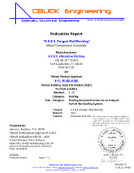 PR TECH DOCS FL9100 R6 AE 4-WALLBLOCKING 16GAONCONCRETE EVALREPORT 