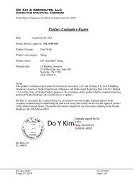 PR Instl Docs FL9190 R10 II Evaluation Report of LP Siding 9190.1-R10-2023