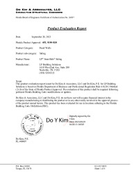 PR Instl Docs FL9190 R10 II Evaluation Report of LP Siding 9190.2-R10-2023