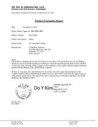 PR Instl Docs FL9190 R11 II Evaluation Report of LP Siding 9190.1-R11-2023.1