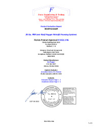 PR TECH DOCS FL9352 R6 AE 26 GA. PBR ROOF PANEL OVER ROOFHUGGER SYSTEM