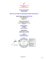 PR Instl Docs FL9352 R6 II 22 Ga. 238T Roof Panel over Roofhugger System