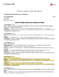 PR Instl Docs FL9806 R8 II 4 NCFI Foam Roof System UL TGIK.R7280