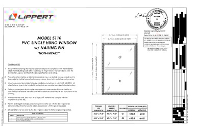 FL993.13-R20 - Extruded PVC Single Hung Tilt Window 