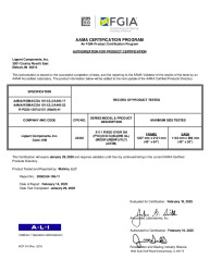 PR CERTIFICATE FL993 R22 C CAC (G) 993.14 AAMA CERT