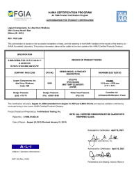 PR CERTIFICATE FL995 R12 C CAC (A) 995.2 AAMA CERT (48 X 72)