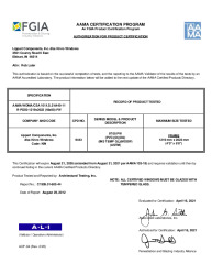 PR CERTIFICATE FL995 R12 C CAC (A) 995.3 AAMA CERT (48 X 80)
