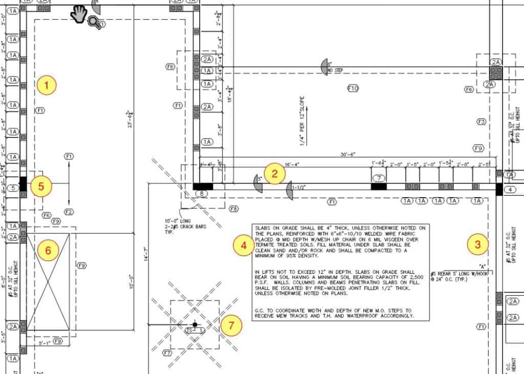 1-foundation plan markup blueprint