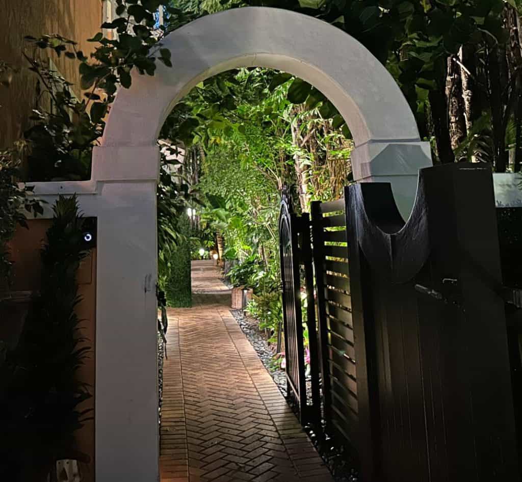 gate at night