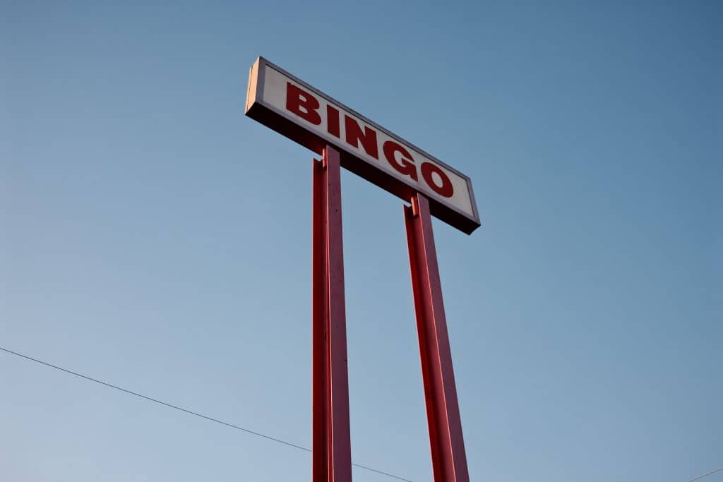 bingo sign in blue sky