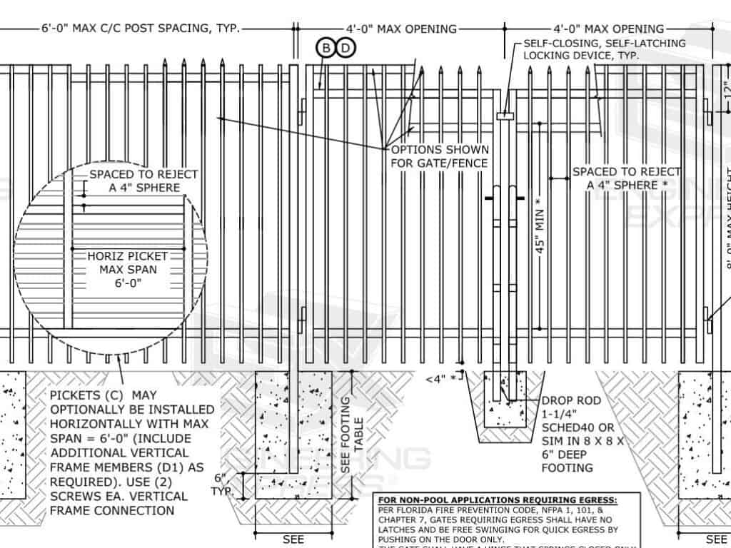 fence and gate plan design illustration