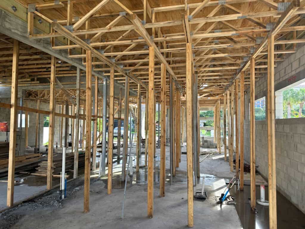 first floor shoring close up