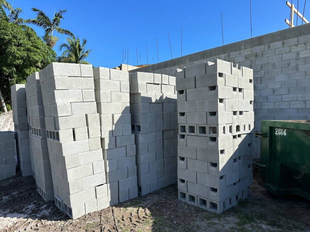 masonry block delivered to site