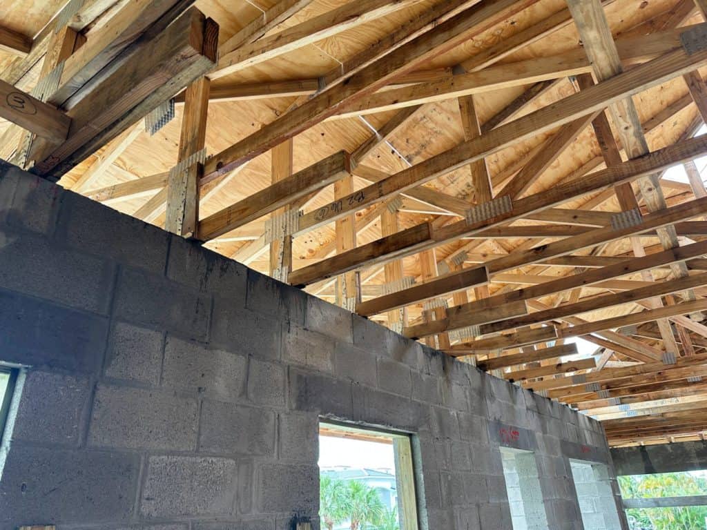 second floor wood roof truss overhang straps side 2