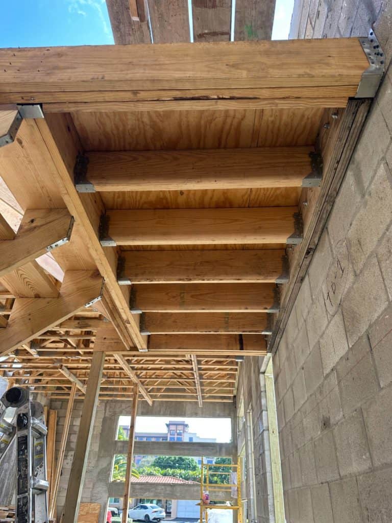 wood stair 2nd landing framing detail