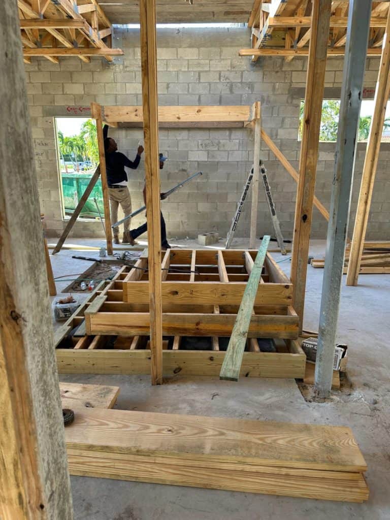 wood stairs 2nd landing beginning