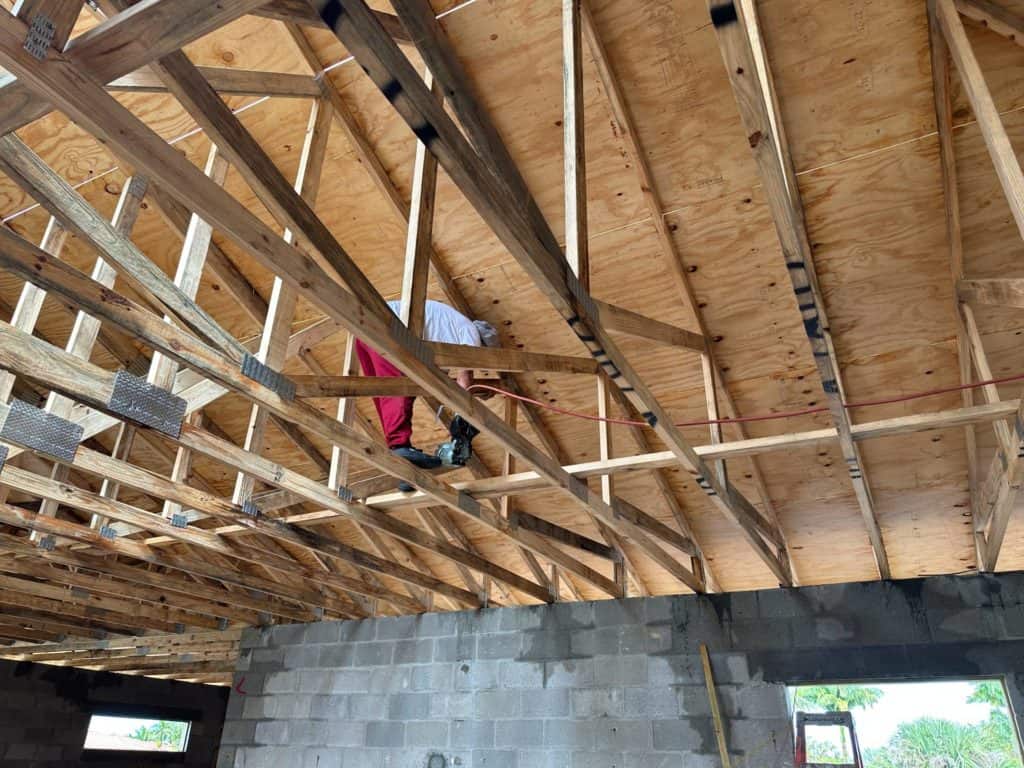 wood truss bottom cord bridging