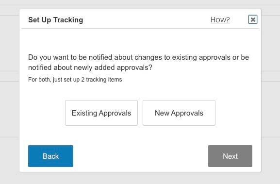 new tracker approvals