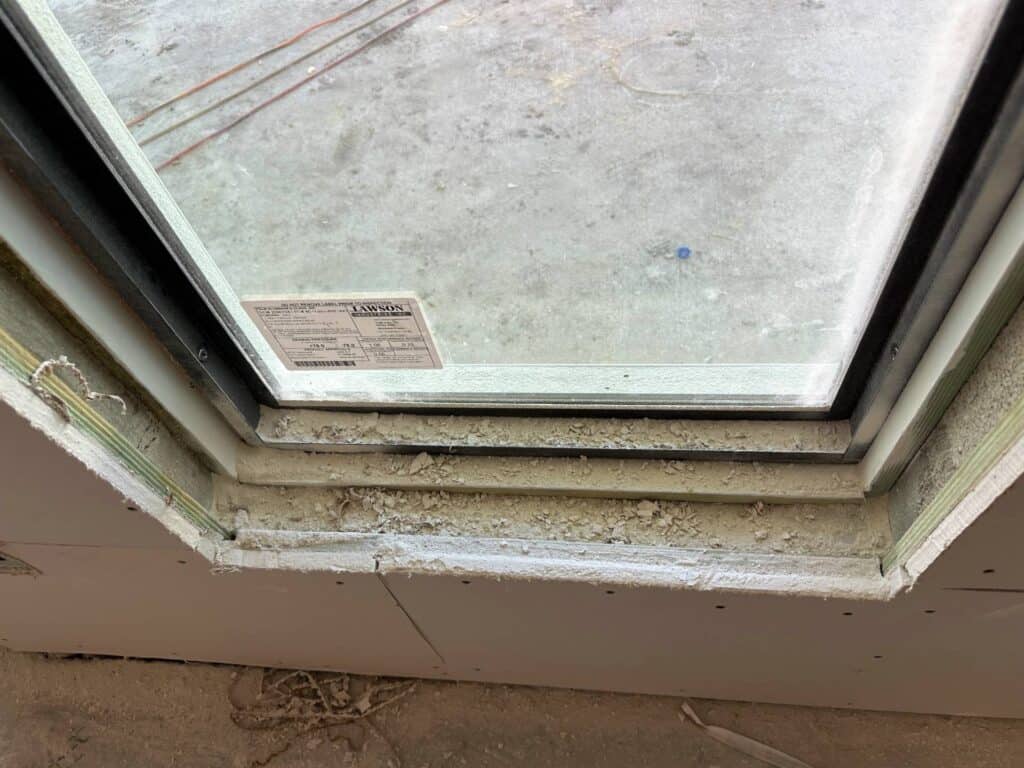 window sill with all parts exposed
