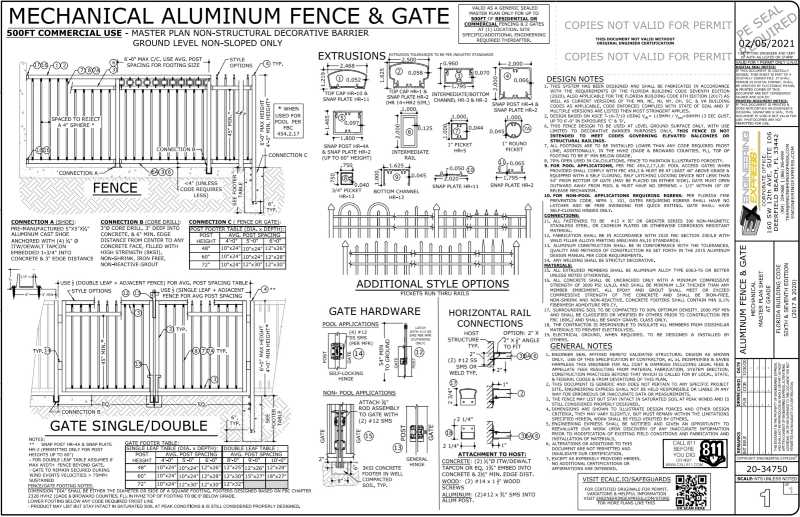 Mechanical Aluminum Fence Plan